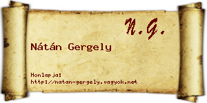 Nátán Gergely névjegykártya
