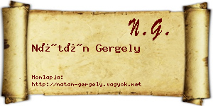 Nátán Gergely névjegykártya